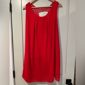Red Sleeveless Dress with Crochet Back
